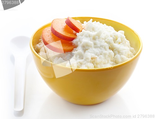 Image of Bowl of rice flakes porridge