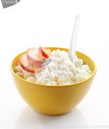 Image of Bowl of rice flakes porridge