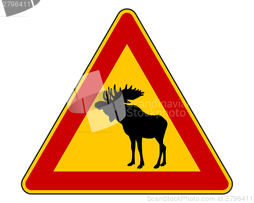 Image of Moose warning sign