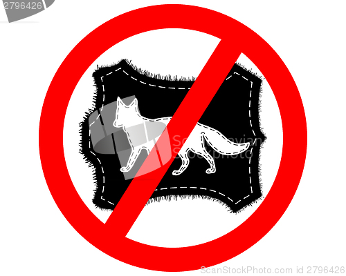 Image of Prohibition sign fox fur