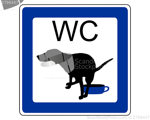 Image of Sign dog toilet