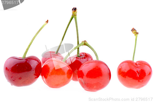 Image of Sweet cherries isolated on a white background