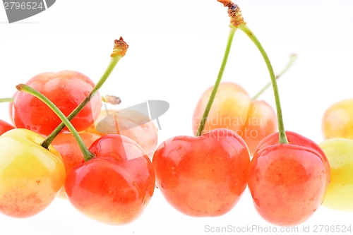 Image of Sweet cherries isolated on a white background