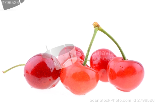 Image of Sweet cherries isolated on a white background