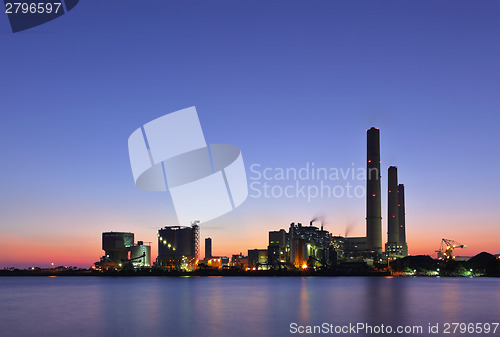 Image of Power plant at night