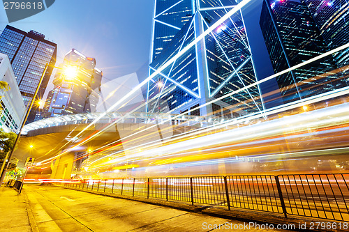 Image of Traffic in Hong Kong at night