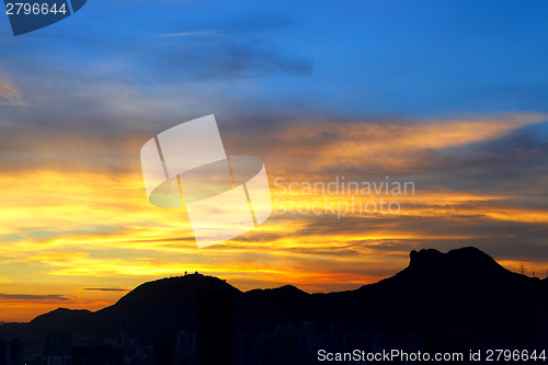 Image of Lion Rock mountain during sunset