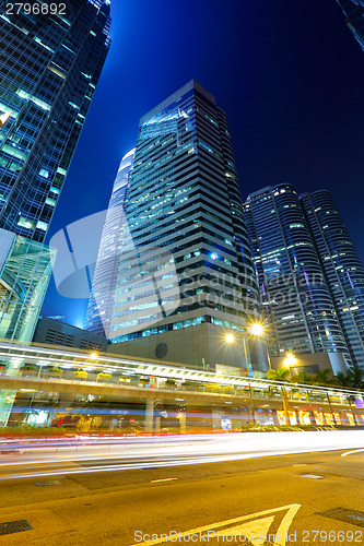 Image of Light trails in Hong Kong at night 