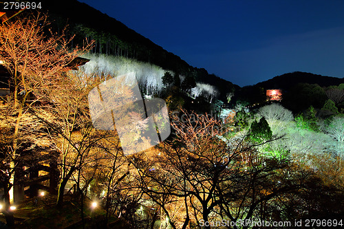 Image of Japanese temple at night