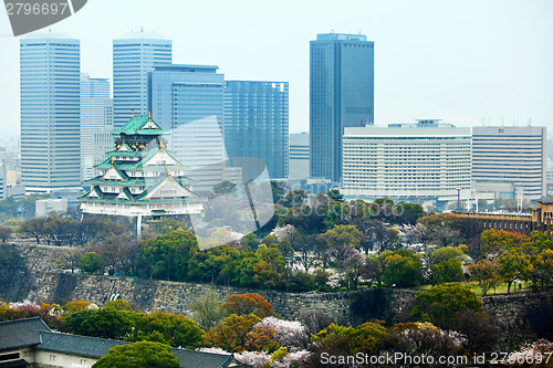 Image of Osaka city with castle