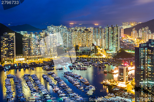 Image of Aberdeen Typhoon Shelter at night