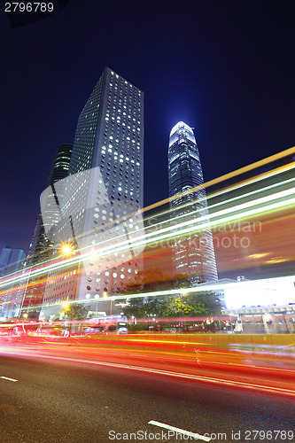 Image of Traffic in Hong Kong at night