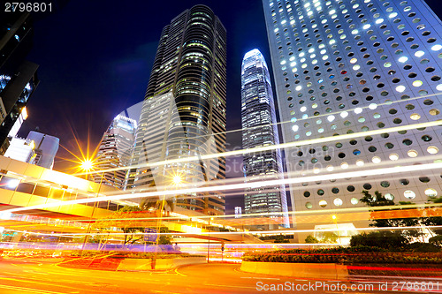 Image of Traffic in Hong Kong at night