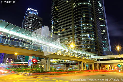 Image of Traffic in Hong Kong at night