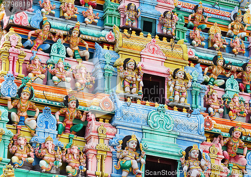 Image of Statues in hindu temple at singapore 