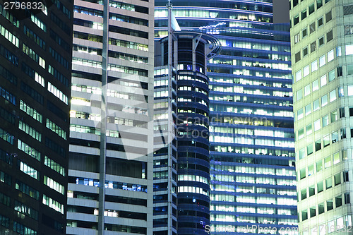 Image of Modern building at night 