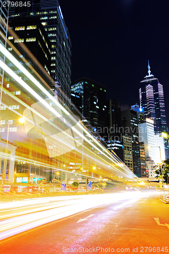 Image of Car light trail in Hong Kong 
