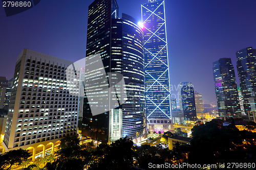 Image of Office building at night 