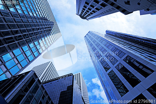 Image of Modern office building in low angle view