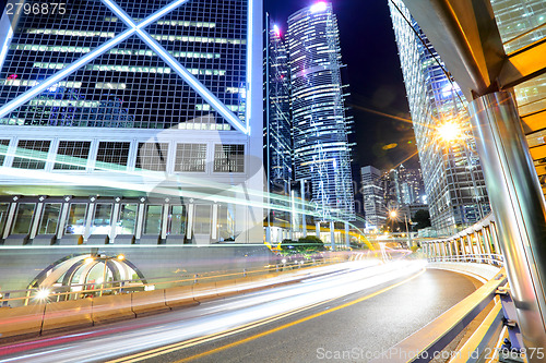 Image of Traffic in Hong Kong at night