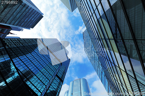 Image of Gigantic skyscraper from below in Hong Kong 