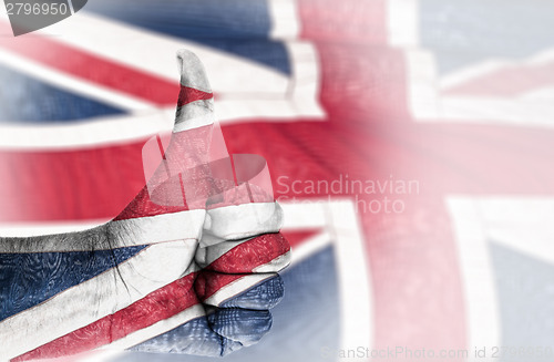 Image of Hand OK sign with UK flag