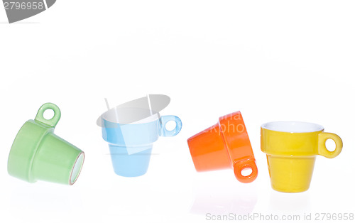 Image of Set of colorful cups