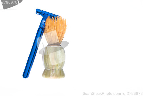 Image of Shaving brush and razor