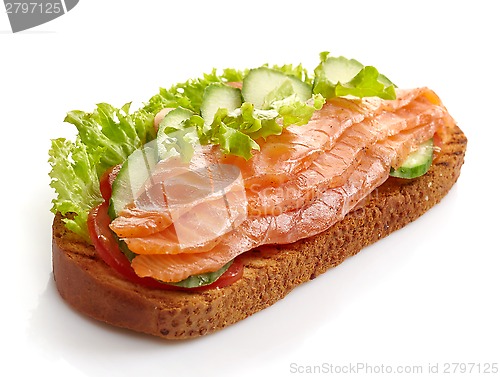 Image of toasted bread with salmon