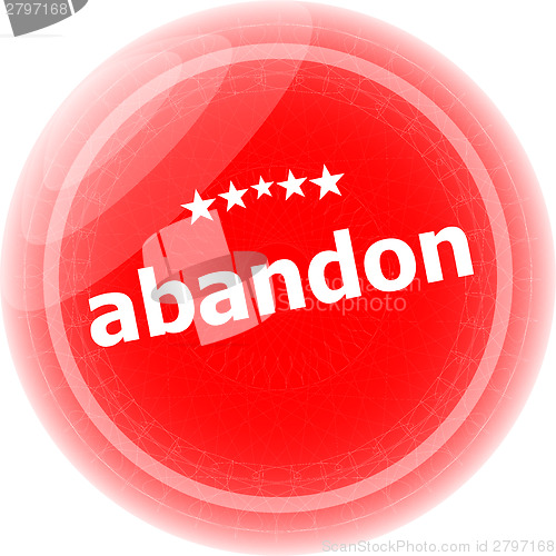 Image of abandon word stickers icon button isolated on white