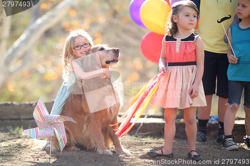 Image of Children Enjoying a Fashionable Outdoor Birthday Party