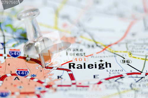 Image of raleigh city pin on the map