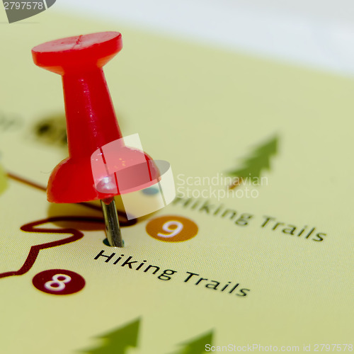 Image of hiking trails pin on the map