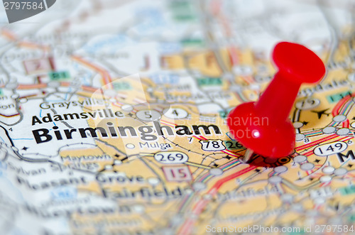 Image of birmingham alabama city pin on the map