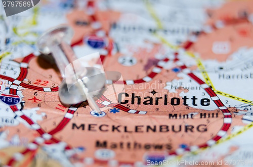 Image of charlotte qc city pin on the map