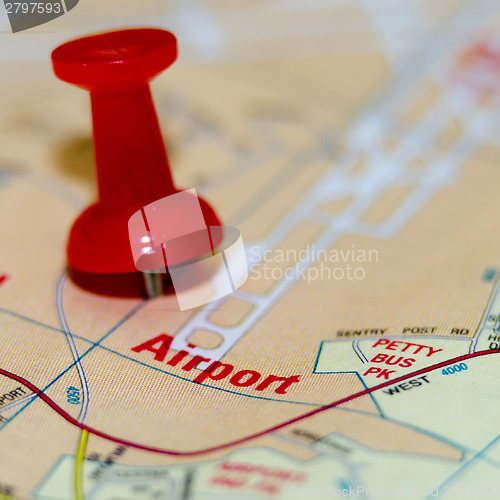 Image of airport pin on the map