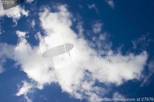 Image of Deep blue sky with white clouds