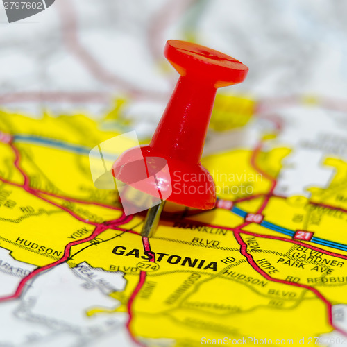 Image of gastonia city pin on the map