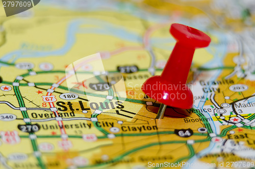 Image of st.louis Missouri city pin on the map