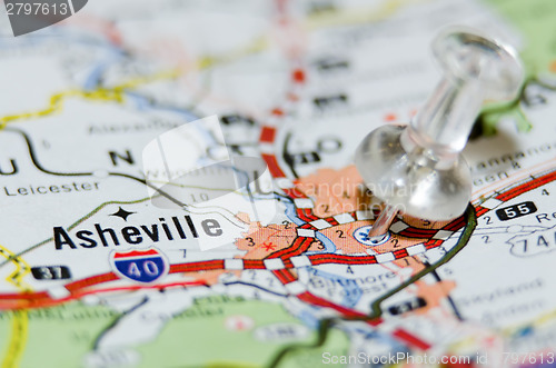 Image of asheville city pin on the map