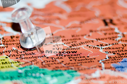 Image of moscow city pin on the map