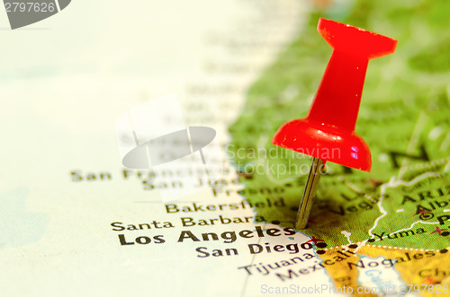 Image of los angeles city pin on the map