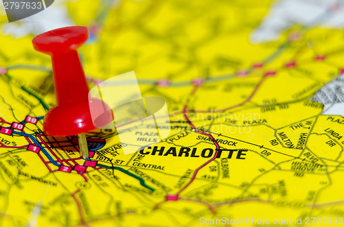 Image of charlotte qc city pin on the map