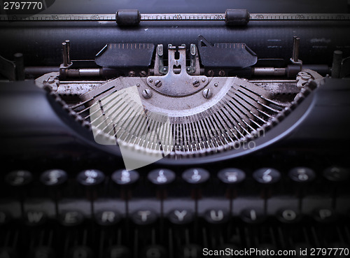 Image of Close up of a dirty vintage typewriter