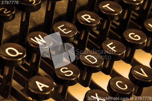 Image of Close up of a dirty vintage typewriter