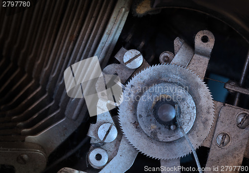 Image of Close up of a dirty vintage typewriter