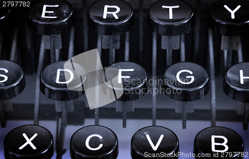 Image of Close up of a dirty vintage typewriter