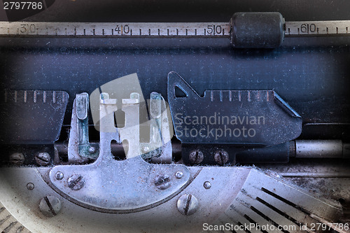 Image of Close up of a dirty vintage typewriter