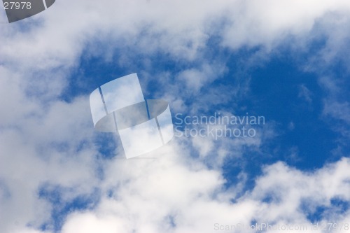 Image of Deep blue sky with white clouds