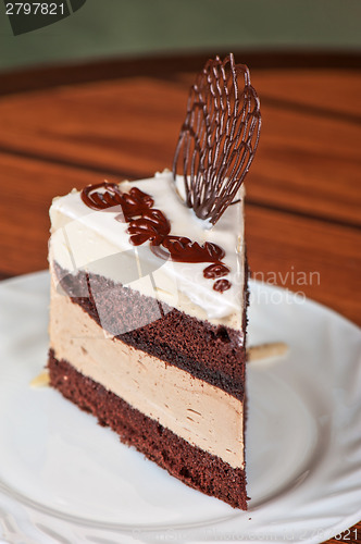 Image of chocolate cake piece